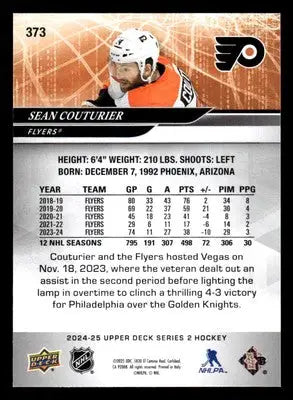 2024-25 Upper Deck #373 Sean Couturier - Hockey Card Single