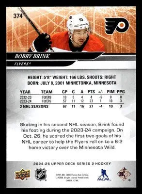2024-25 Upper Deck #374 Bobby Brink - Hockey Card Single