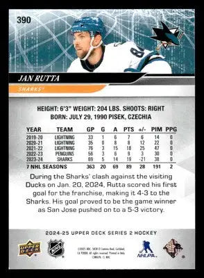 2024-25 Upper Deck #390 Jan Rutta - Hockey Card Single