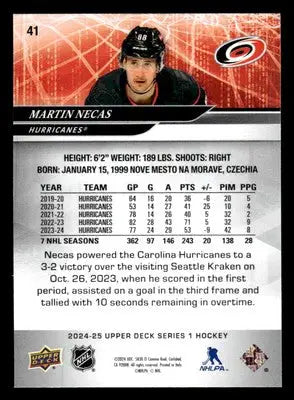 2024-25 Upper Deck #41 Martin Necas - Hockey Card Single