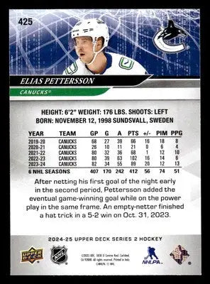 2024-25 Upper Deck #425 Elias Pettersson - Hockey Card Single