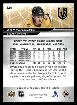 2024-25 Upper Deck #434 Zach Whitecloud - Hockey Card Single