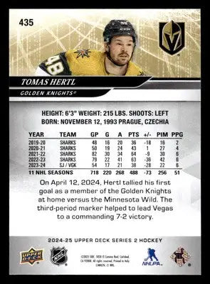 2024-25 Upper Deck #435 Tomas Hertl - Hockey Card Single