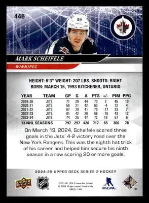 2024-25 Upper Deck #446 Mark Scheifele - Hockey Card Single