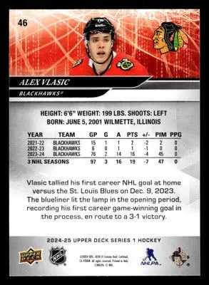 2024-25 Upper Deck #46 Alex Vlasic - Hockey Card Single