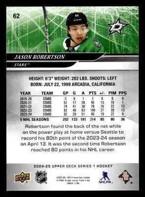 2024-25 Upper Deck #62 Jason Robertson - Hockey Card Single