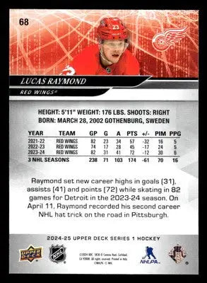2024-25 Upper Deck #68 Lucas Raymond - Hockey Card Single