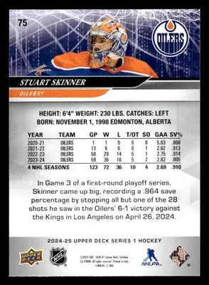 2024-25 Upper Deck #75 Stuart Skinner - Hockey Card Single