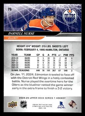 2024-25 Upper Deck #76 Darnell Nurse - Hockey Card Single