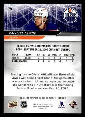 2024-25 Upper Deck #79 Raphael Lavoie - Hockey Card Single