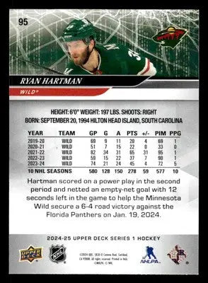 2024-25 Upper Deck #95 Ryan Hartman - Hockey Card Single