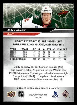 2024-25 Upper Deck #96 Matt Boldy - Hockey Card Single