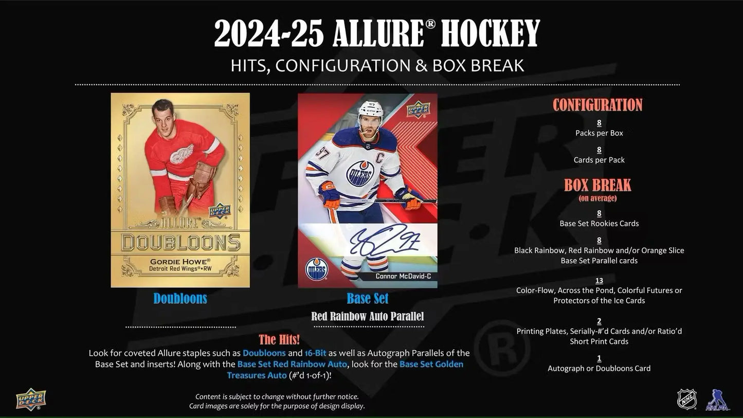 2024-25 Upper Deck Allure Hockey Hobby Box | Columbia Sports Cards - Sports Card Hobby Boxes