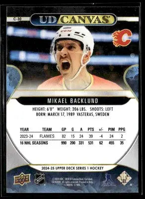 2024-25 Upper Deck #C-30 Mikael Backlund UD Canvas - Hockey Card Single