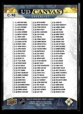 2024-25 Upper Deck #C-90 Cole Caufield / Connor Bedard UD Canvas - Hockey Card Single
