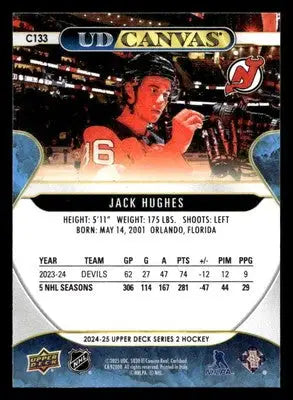 2024-25 Upper Deck #C133 Jack Hughes UD Canvas - Hockey Card Single