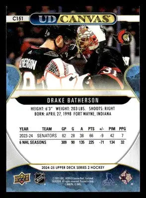 2024-25 Upper Deck #C151 Drake Batherson UD Canvas - Hockey Card Single