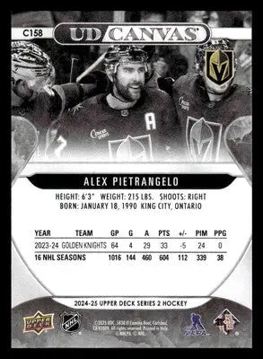 2024-25 Upper Deck #C158 Alex Pietrangelo UD Canvas Black and White - Hockey Card Single