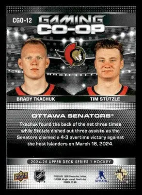 2024-25 Upper Deck #CGO-9 Mark Stone / Jonathan Marchessault Gaming Co-Op Blue - Hockey Card Single