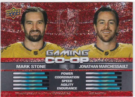 Hockey trading card featuring Mark Stone and Marchessault from Upper Deck’s 2024-25 set