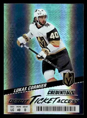 2024-25 Upper Deck Credentials #116 Lukas Cormier Debut Ticket Access #049/999 - Hockey Card Single