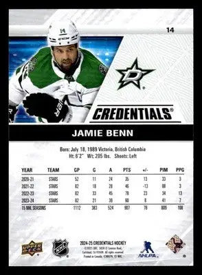 2024-25 Upper Deck Credentials #14 Jamie Benn - Hockey Card Single