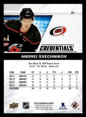 2024-25 Upper Deck Credentials #37 Andrei Svechnikov - Hockey Card Single
