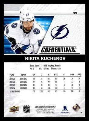 2024-25 Upper Deck Credentials #99 Nikita Kucherov - Hockey Card Single