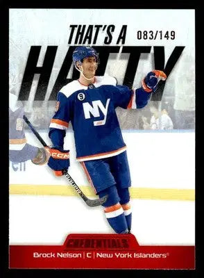 2024-25 Upper Deck Credentials #TH-BN Brock Nelson That’s A Hatty Red #083/149 - Hockey Card Single