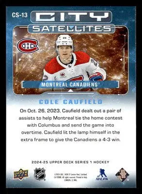 2024-25 Upper Deck #CS-13 Cole Caufield City Satellites - Hockey Card Single