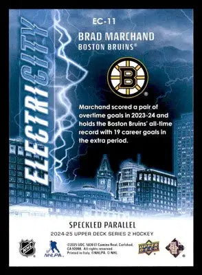 2024-25 Upper Deck #EC-11 Brad Marchand ElectriCity Speckle - Hockey Card Single