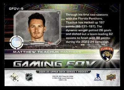2024-25 Upper Deck #GFOV-9 Matthew Tkachuk Gaming FOV - Hockey Card Single