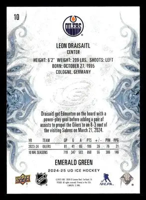 2024-25 Upper Deck Ice #10 Leon Draisaitl Emerald Green - Hockey Card Single