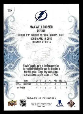 2024-25 Upper Deck Ice #108 Maxwell Crozier - Hockey Card Single