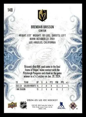 2024-25 Upper Deck Ice #148 Brendan Brisson - Hockey Card Single