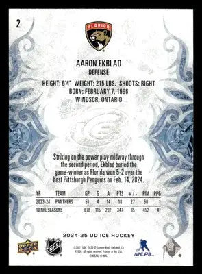 2024-25 Upper Deck Ice #2 Aaron Ekblad - Hockey Card Single