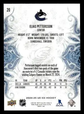 2024-25 Upper Deck Ice #20 Elias Pettersson - Hockey Card Single