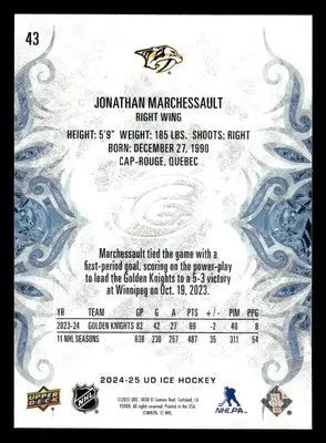 2024-25 Upper Deck Ice #43 Jonathan Marchessault - Hockey Card Single