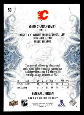 2024-25 Upper Deck Ice #59 Yegor Sharangovich Emerald Green - Hockey Card Single