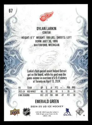 2024-25 Upper Deck Ice #67 Dylan Larkin Emerald Green - Hockey Card Single