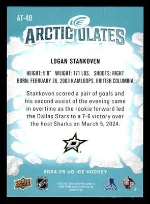 2024-25 Upper Deck Ice #AT-40 Logan Stankoven Articulates - Hockey Card Single