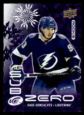 2024-25 Upper Deck Ice #SZ-GG Gage Goncalves Sub Zero Rookies #/699 - Hockey Card Single
