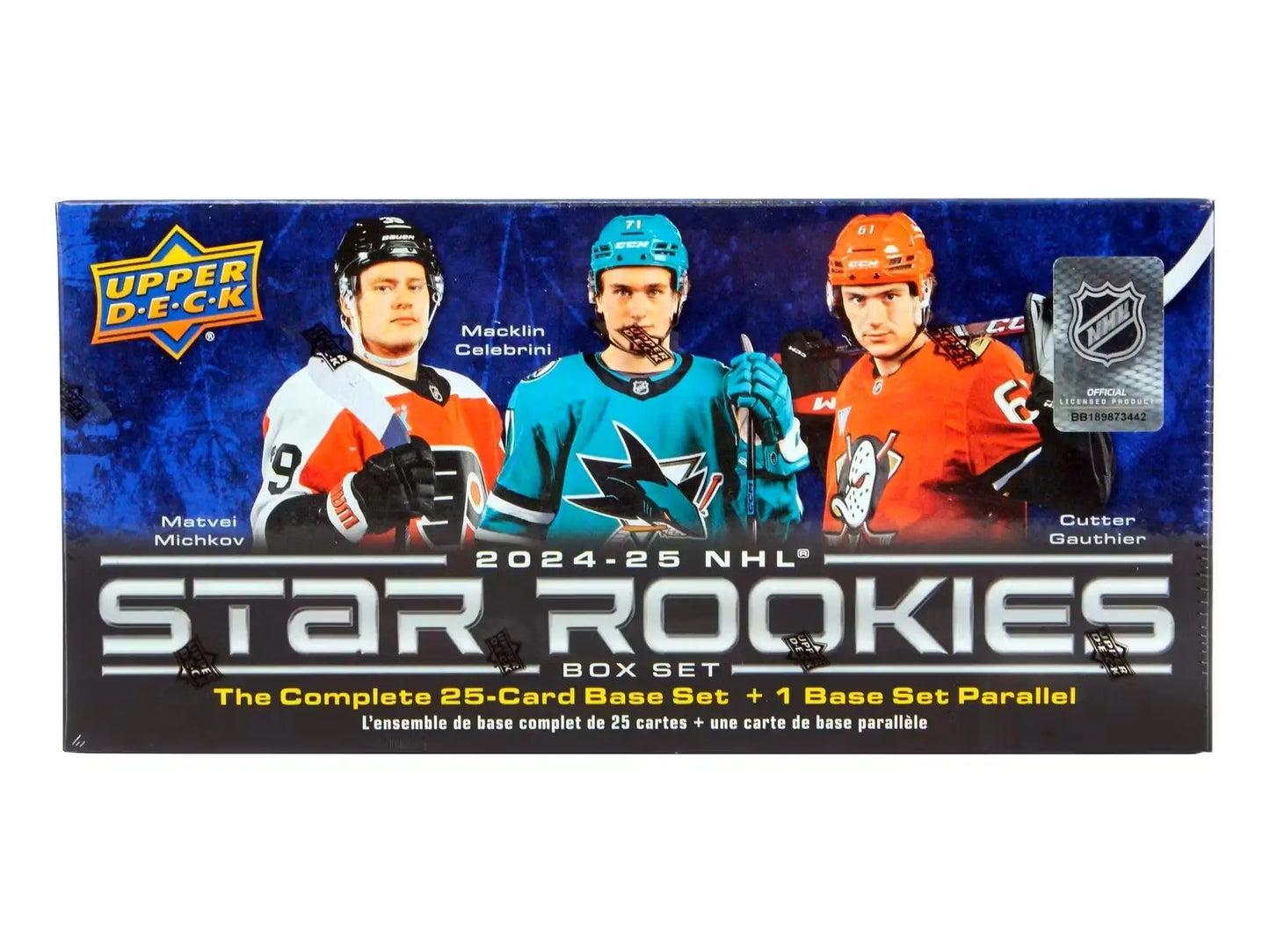 2024/25 Upper Deck NHL Star Rookies Box Set featuring base set and NHL star rookies cards