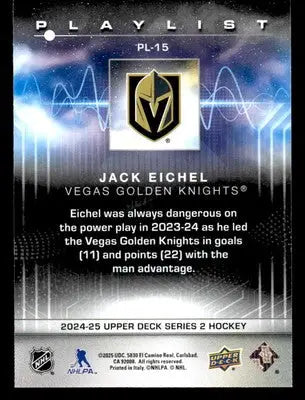 2024-25 Upper Deck #PL-15 Jack Eichel Playlist - Hockey Card Single