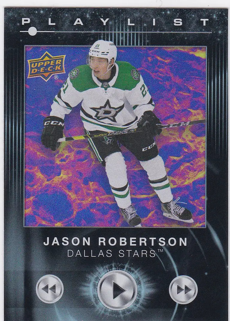 Jason Robertson hockey card from 2024-25 Upper Deck Playlist Jason Robertson Dallas Stars
