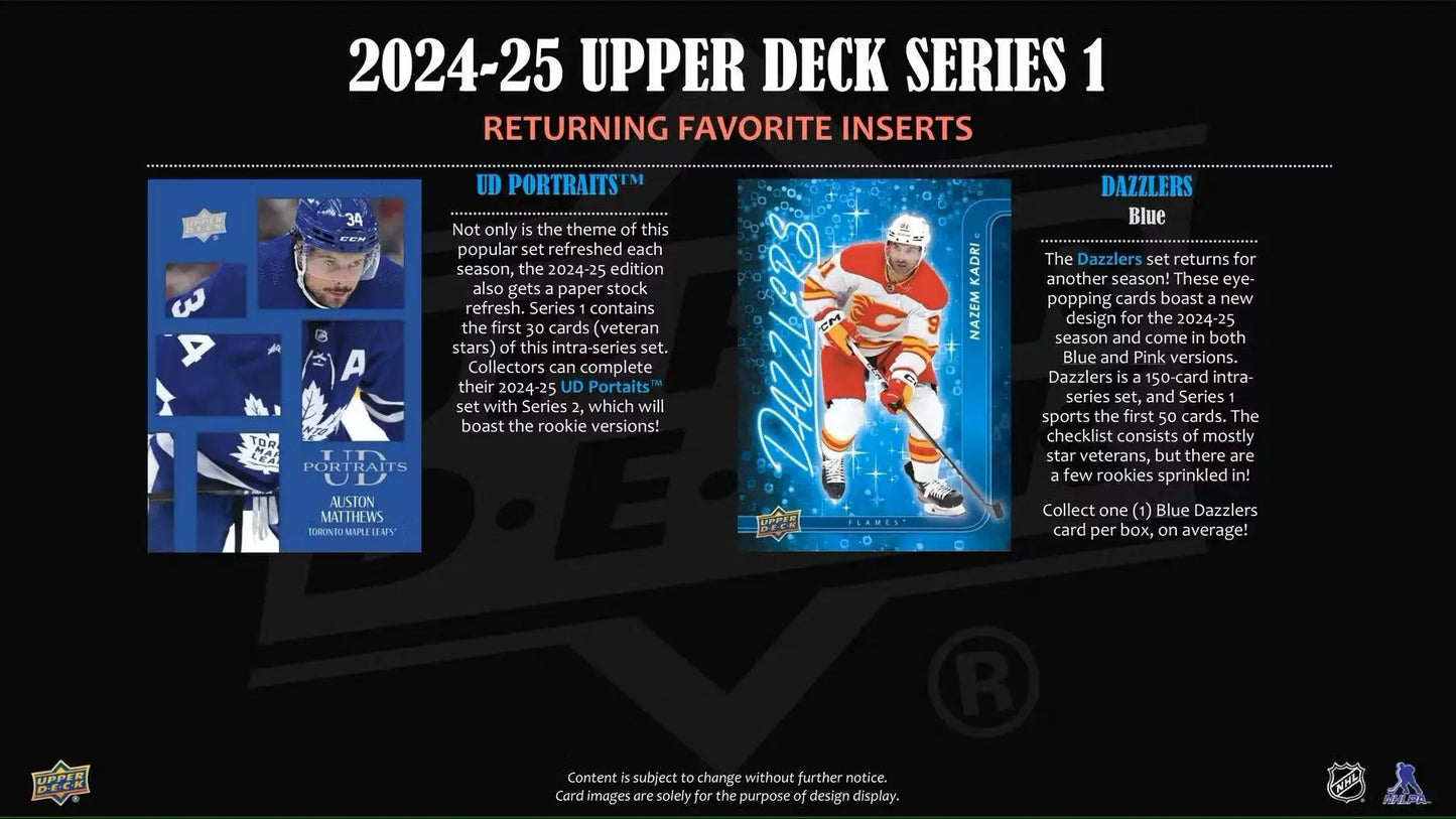 2024-25 Upper Deck Series 1 Hockey Hobby Box - Sports Card Hobby Boxes