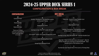 2024-25 Upper Deck Series 1 Hockey Hobby Box - Sports Card Hobby Boxes