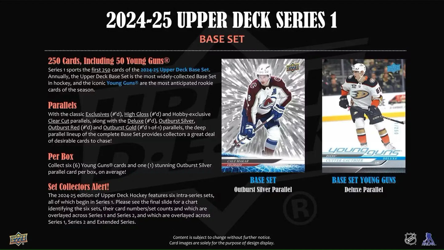 2024-25 Upper Deck Series 1 Hockey Hobby Box - Sports Card Hobby Boxes