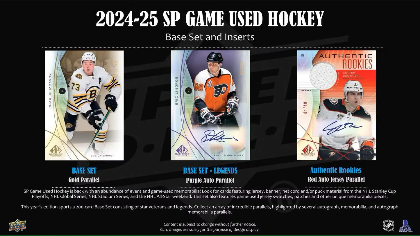 2024-25 Upper Deck SP Game Used Hockey Hobby Box - Sports Card Hobby Box