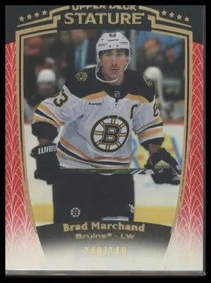 2024-25 Upper Deck Stature Brad Marchand #17 Red SN #/249 Boston Bruins